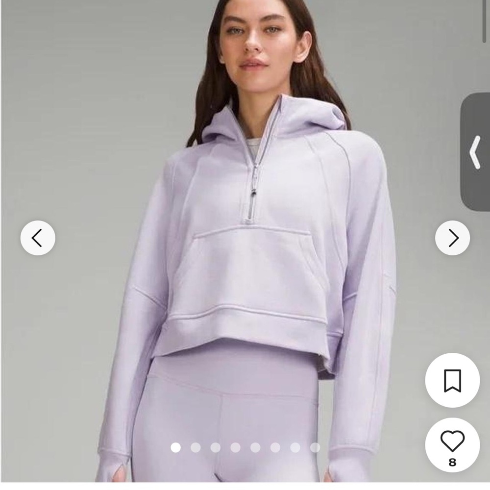 Women's Lavender Cropped Scuba Hoodie